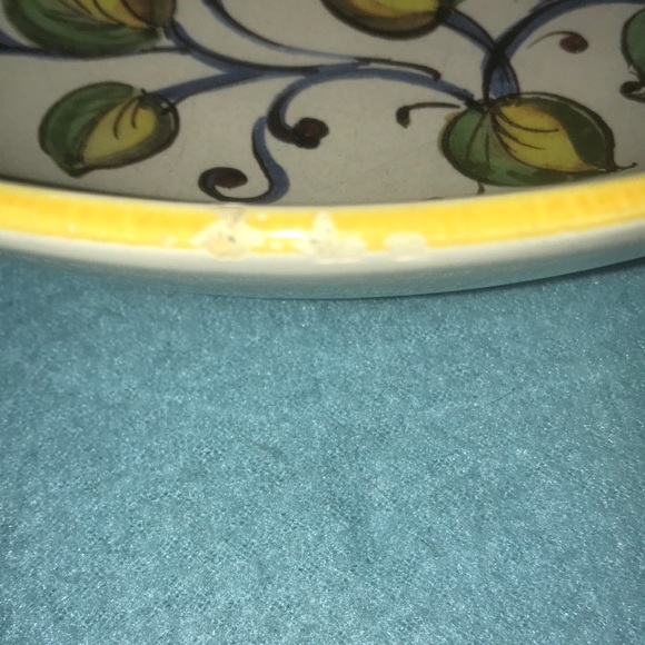 CERAMICA NOVA DERUTA serving bowl Made in Italy Hand painted and decals 3” X 11” - Picture 9 of 13